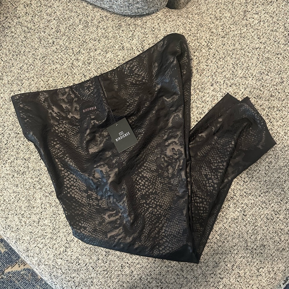 BirdieBee Black Snake Print Leggings